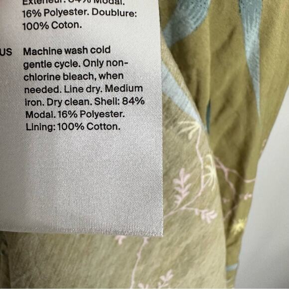 NWT COS Cotton Green Floral Multi Voluminous Midi Vacation Cocktail Dress Size 2 - Picture 15 of 15